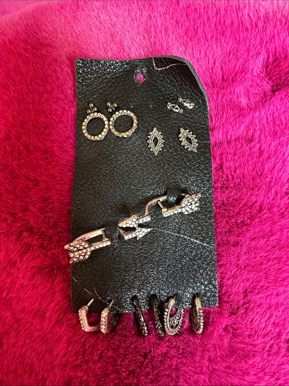 Free People Silver-Tone Crystal Mixed Earring Set